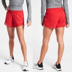 Athleta Mesh Racer Run Short 4” Red Large